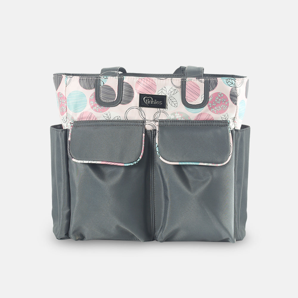 COMPACT DIAPER BAG WITH CHANGING PAD – GREY