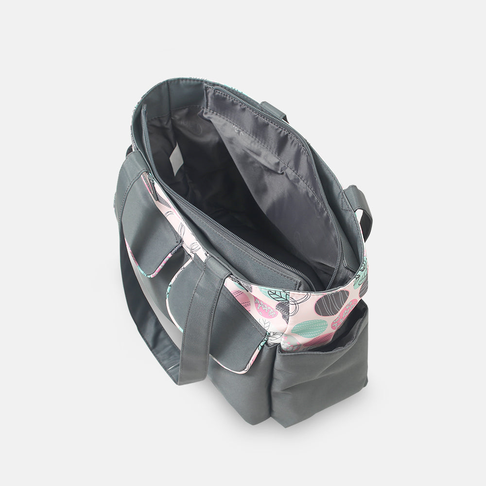 COMPACT DIAPER BAG WITH CHANGING PAD – GREY