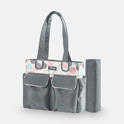 COMPACT DIAPER BAG WITH CHANGING PAD – GREY