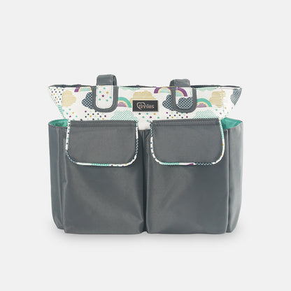 COMPACT DIAPER BAG WITH CHANGING PAD – GREY