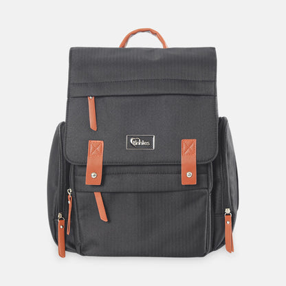 TINNIES DIAPER BACKPACK – BLACK, HANDS-FREE COMFORT FOR MODERN MOMS
