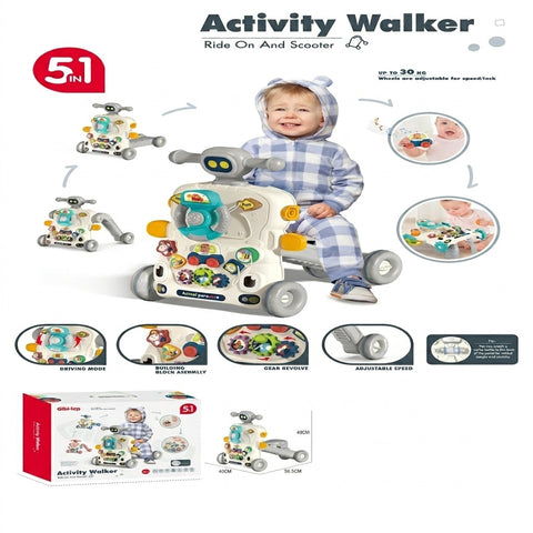 Huanger 5-in-1 Baby Activity Walker, Ride-On, and Scooter Combo - 0-3 Years