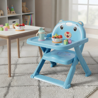 Cute Bear Baby High Chair with Feeding Tray | Foldable Toddler Dining Chair - View 1