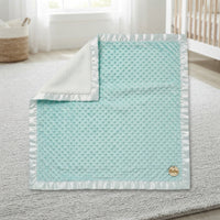 Ultra Soft Baby Minky Blanket – Double Layer Sherpa Fleece Receiving Blanket (Mint Green) - View 1