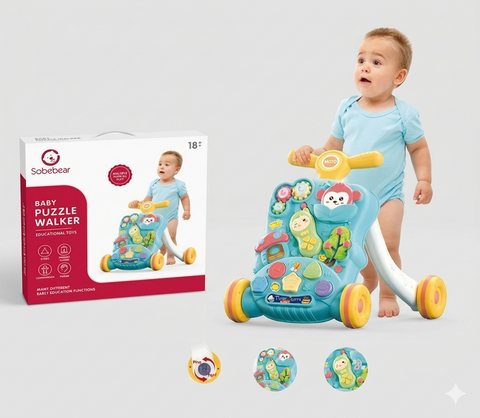 Interactive Baby Puzzle Walker & Activity Center – Sit-to-Stand Educational Learning Toy for Toddlers