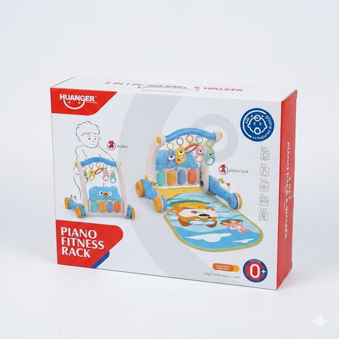 Huanger 2-in-1 Baby Piano Fitness Rack & Walker