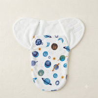 Baby Hooded Receiving Blanket – Ultra Soft Fleece Newborn Wrap with Space Planet Print - View 1
