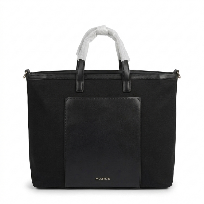Minimalist: MARCS Men’s Black Canvas & Leather-Look Tote Bag