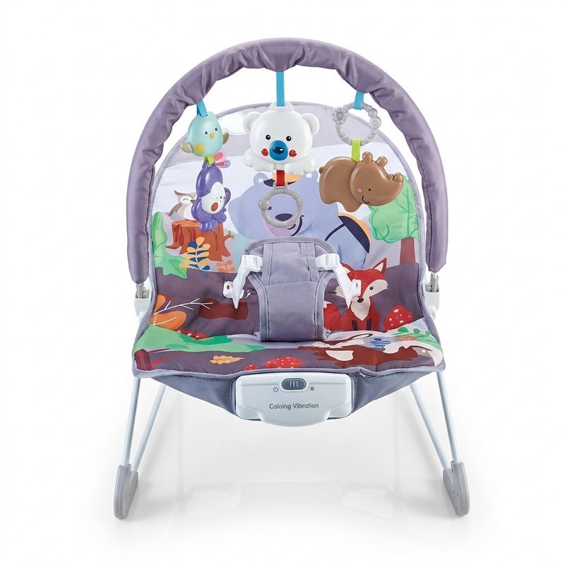 Hu-Baby Musical Bouncer with Calming Vibrations & Interactive Toy Bar