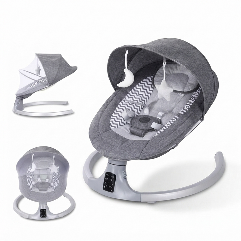 Premium Smart Baby Swing & Soother – Dark Gray