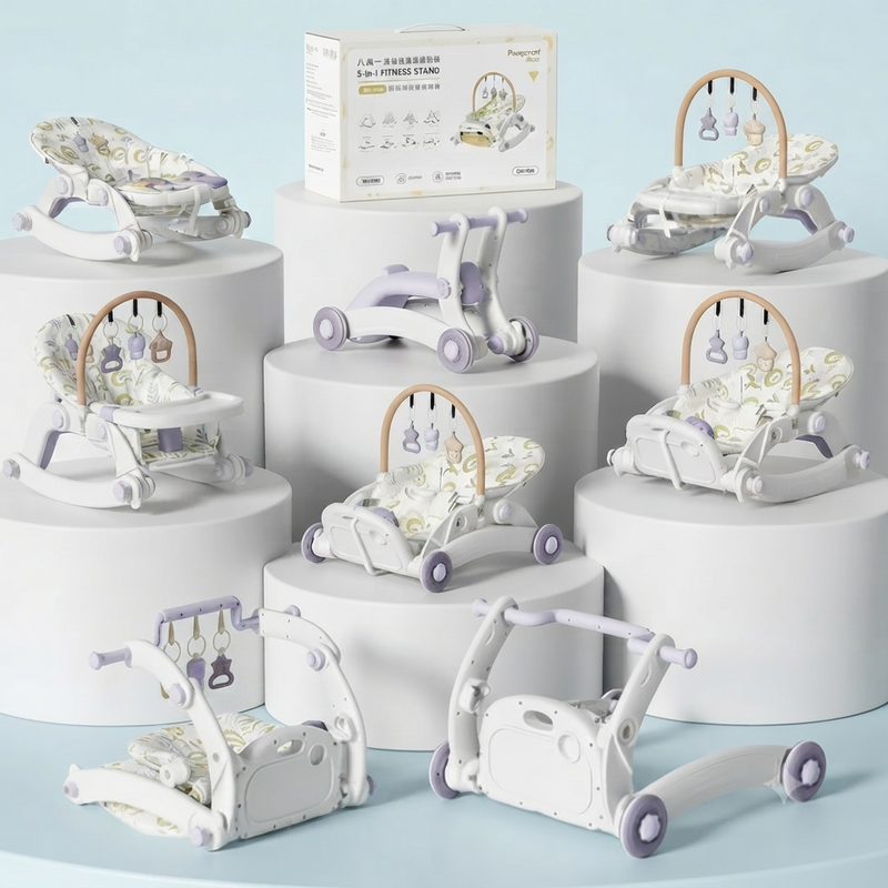 3-in-1 Convertible Baby Walker, Rocker & Activity Center