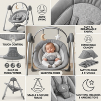 Premium Smart Baby Swing & Soother – Dark Gray - View 3