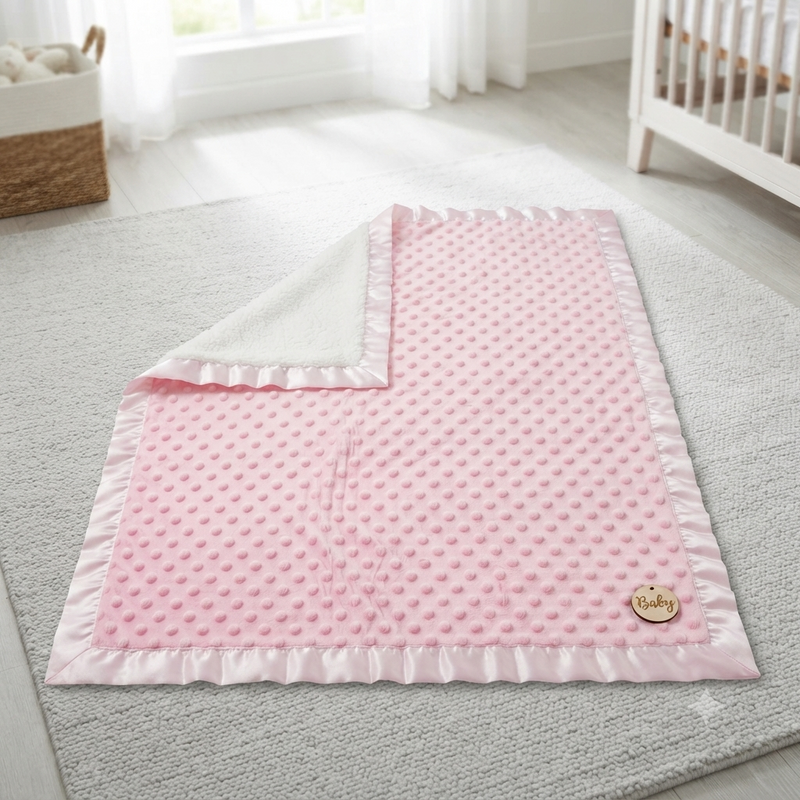 Ultra Soft Baby Minky Blanket – Double Layer Sherpa Fleece Receiving Blanket