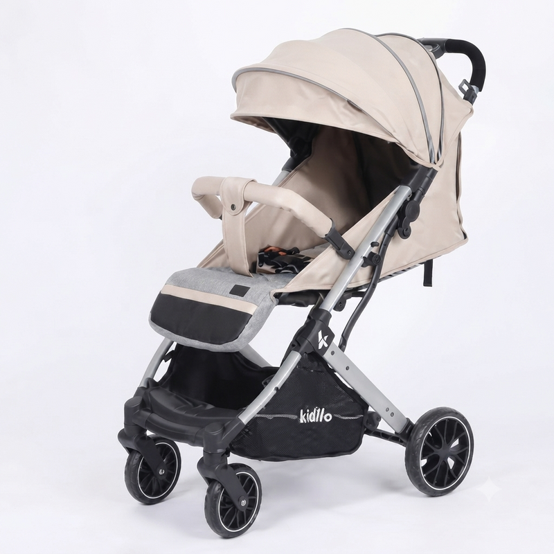 Kidillo K12 Premium Lightweight Foldable Baby Stroller – One-Hand Fold | Reclining Seat | Large Storage Basket | Travel-Friendly