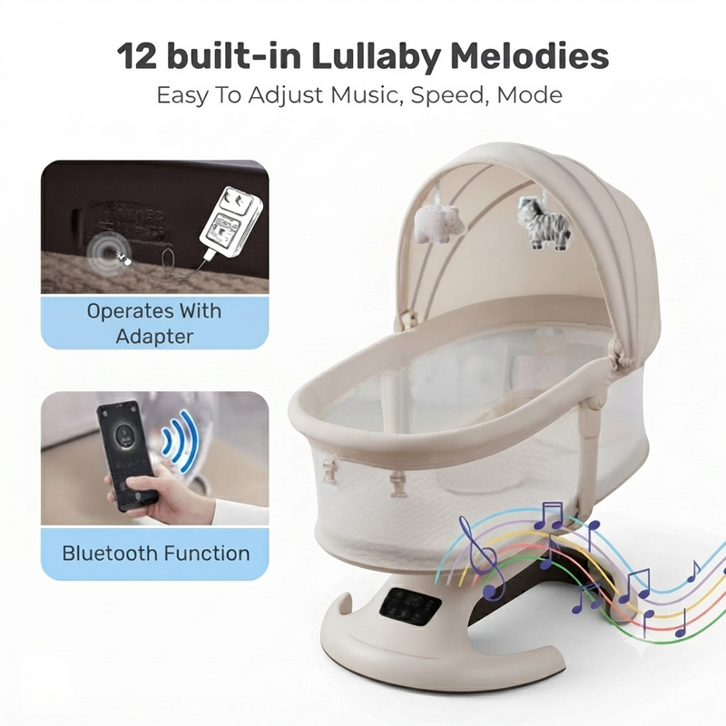 Infini Orbit Smart Cradle – Bluetooth Enabled with 12 Built-in Lullabies