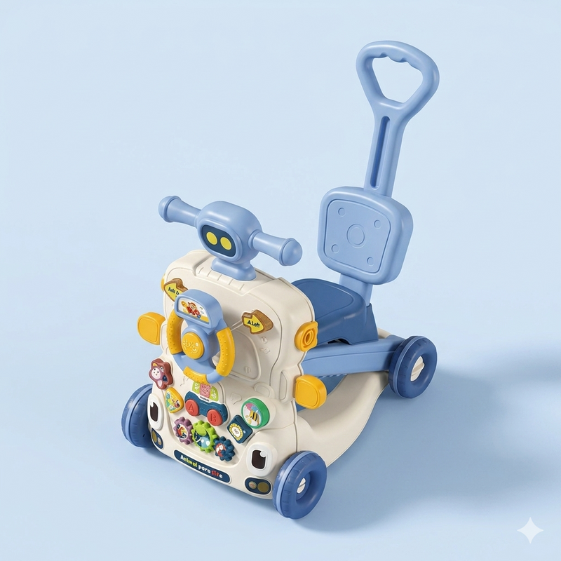 3-in-1 Baby Musical Push Walker & Ride-On Activity Toy | Learning Walker with Detachable Handle (12+ Months)