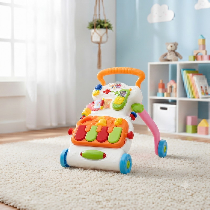 Baby Activity Walker with Musical Piano | 2-in-1 Learning Walker & Interactive Activity Center
