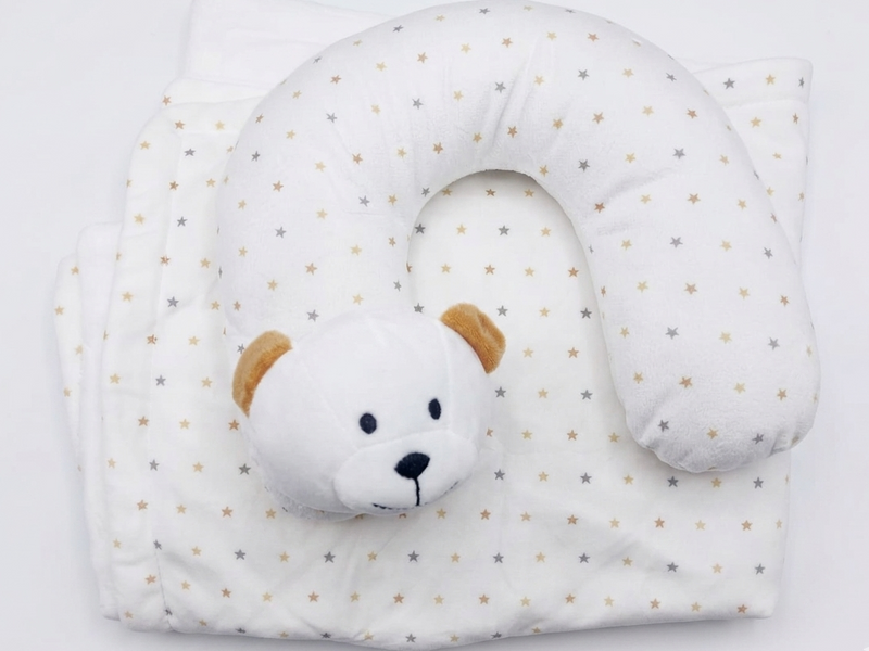 Soft Bear Baby Blanket & Pillow Set
