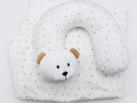 Soft Bear Baby Blanket & Pillow Set