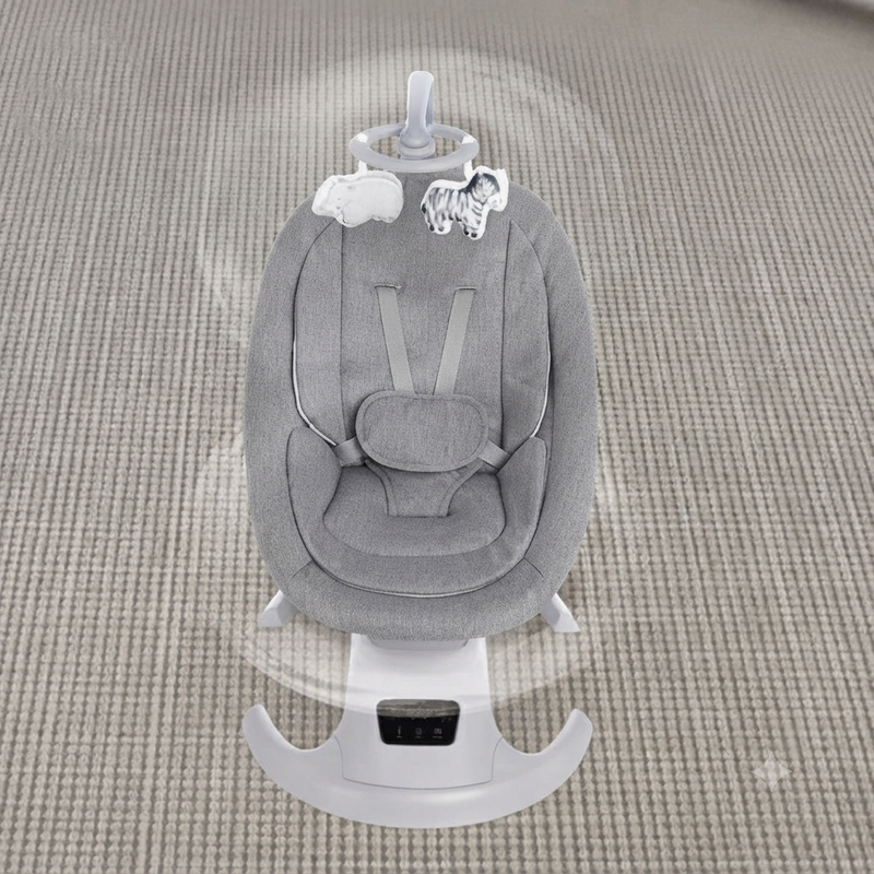 Premium Electric Baby Swing Chair with Bluetooth, Music, Timer & Remote Control | Newborn Infant Rocker | Grey