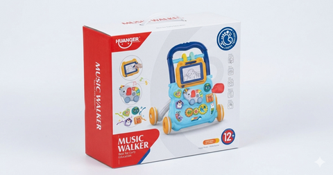 Huanger 2-in-1 Baby Music Walker & Activity Center (Blue)
