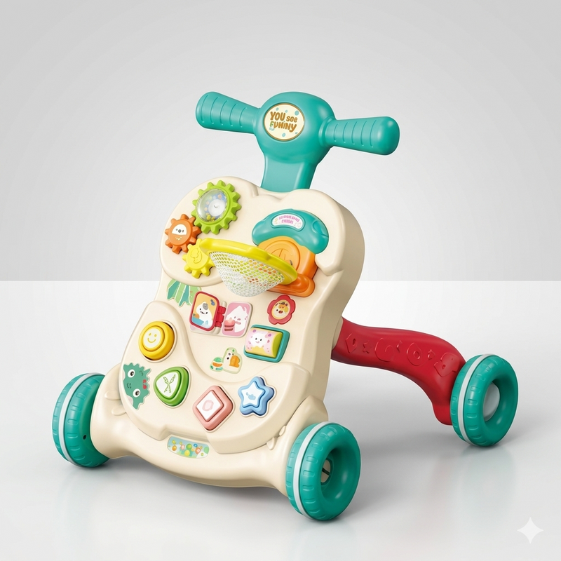 Baby 2-in-1 Activity Walker & Learning Toy | Musical Push Walker for Toddlers