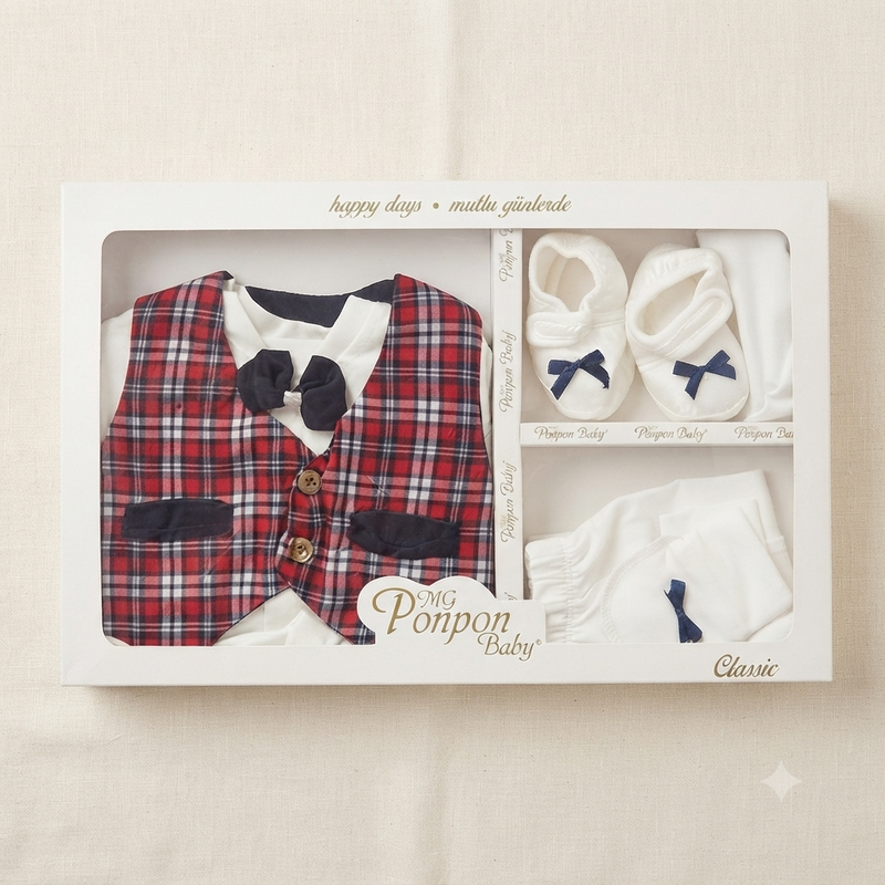 10-Piece Premium Baby Boy Gift Set – Gentleman Newborn Cotton Clothing Set (0–6 Months)