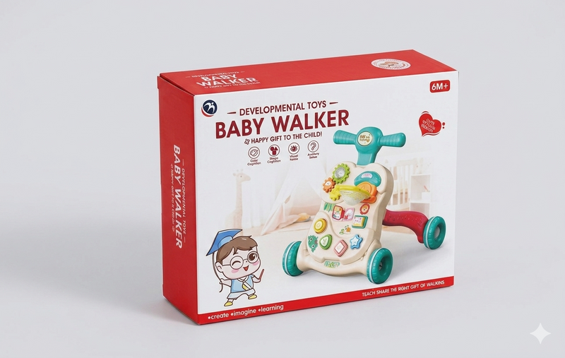 Baby 2-in-1 Activity Walker & Learning Toy | Musical Push Walker for Toddlers