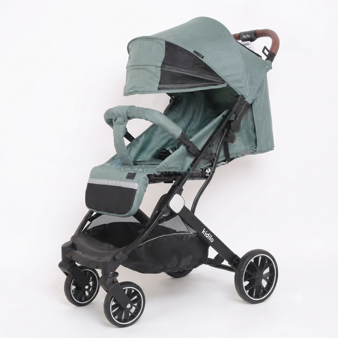 Kiddilo k9G Premium Compact Foldable Baby Stroller – Lightweight Travel Pram with Sun Canopy & Storage Basket (Black)