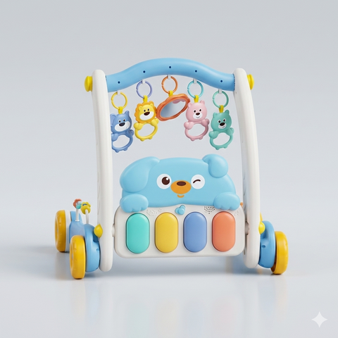 Huanger 2-in-1 Baby Piano Fitness Rack & Walker
