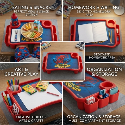 Kids Lap Desk with Cup Holder & Storage Tray | Portable Study & Activity Table