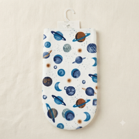 Baby Hooded Receiving Blanket – Ultra Soft Fleece Newborn Wrap with Space Planet Print - View 2