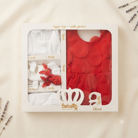 Bebetto Classic Baby Girl Gift Set – 5 Piece Lavender Butterfly Party Dress & Newborn Clothing Set