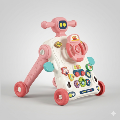 Bibi-Inn 3-in-1 Multifunctional Baby Activity Walker & Interactive Learning Table