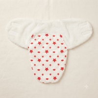 Soft Baby Swaddle Wrap Blanket – Newborn Receiving Blanket with Hook & Loop Closure (Red Star Print) - View 2