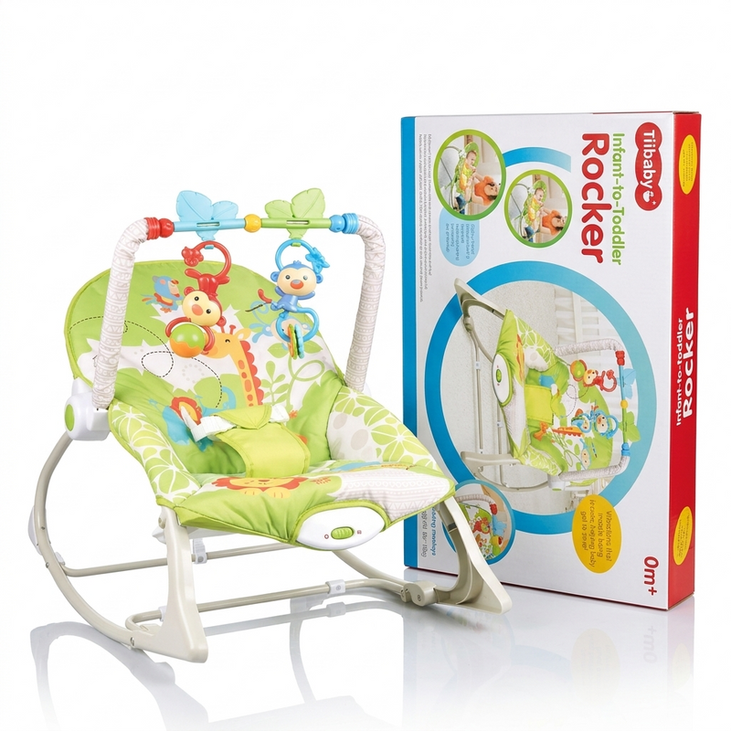 Tiibaby Infant-to-Toddler Rocker with Vibrations & Toy Bar