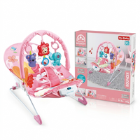 Hu-Baby Pink Musical Bouncer with Calming Vibrations & Toy Bar - View 2