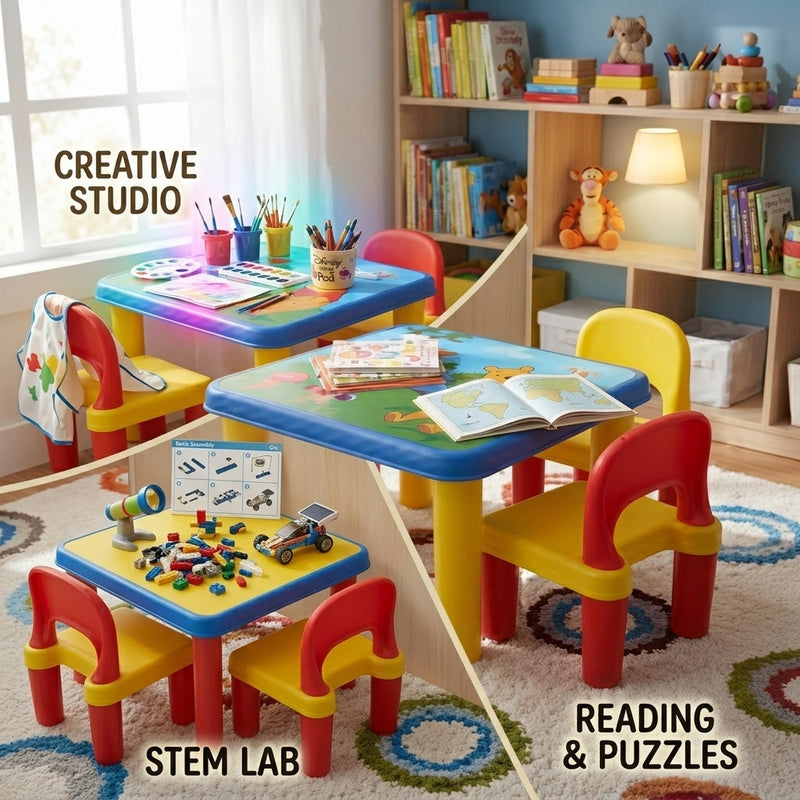 Kids Activity Table & Chair Set | Multi-Purpose Learning & Play Table for Toddlers