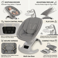 Premium Electric Baby Swing Chair with Bluetooth, Music, Timer & Remote Control | Newborn Infant Rocker | Grey - View 4