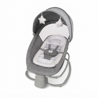 Premium 2-in-1 Baby Rocker & Bouncer with Canopy, Toy Bar & Soft Cushion | Grey - View 1