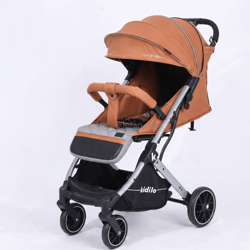 Kidillo K12 Premium Lightweight Foldable Baby Stroller – One-Hand Fold | Reclining Seat | Large Storage Basket | Travel-Friendly