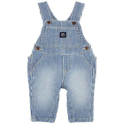 Baby Knit-Like Denim Hickory Stripe Overalls