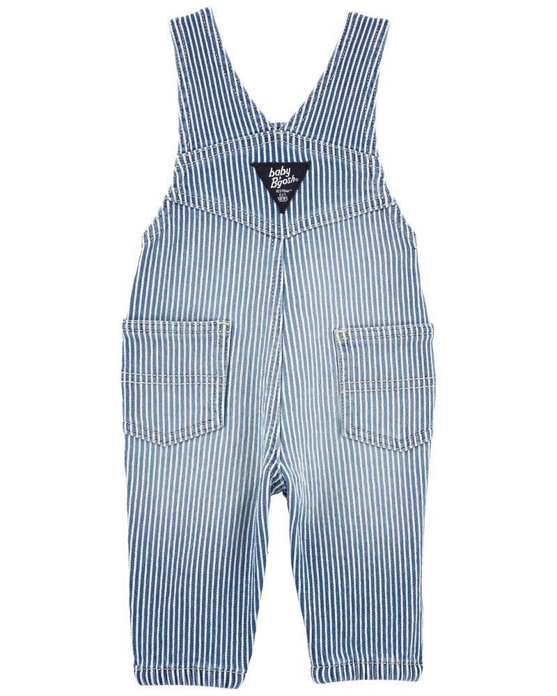 Baby Knit-Like Denim Hickory Stripe Overalls