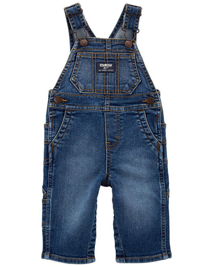 Baby Stretch Denim Classic Overalls - Dark Wash