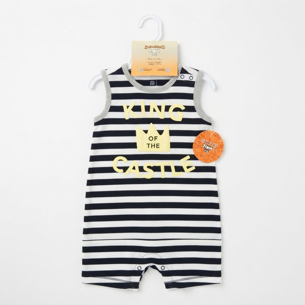 Zubaida's Mom & Kids "King of the Castle" Striped Baby Romper