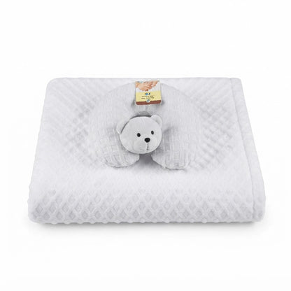 Baby Fleece Blanket and U-Shaped Neck Pillow Set -Zubaidas