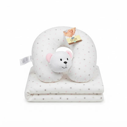 Baby Fleece Blanket and U-Shaped Neck Pillow Set -Zubaidas