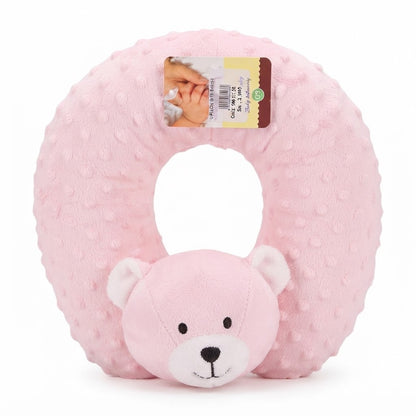 Baby Minky Fleece Blanket and U-Shaped Neck Pillow Set - Pink
