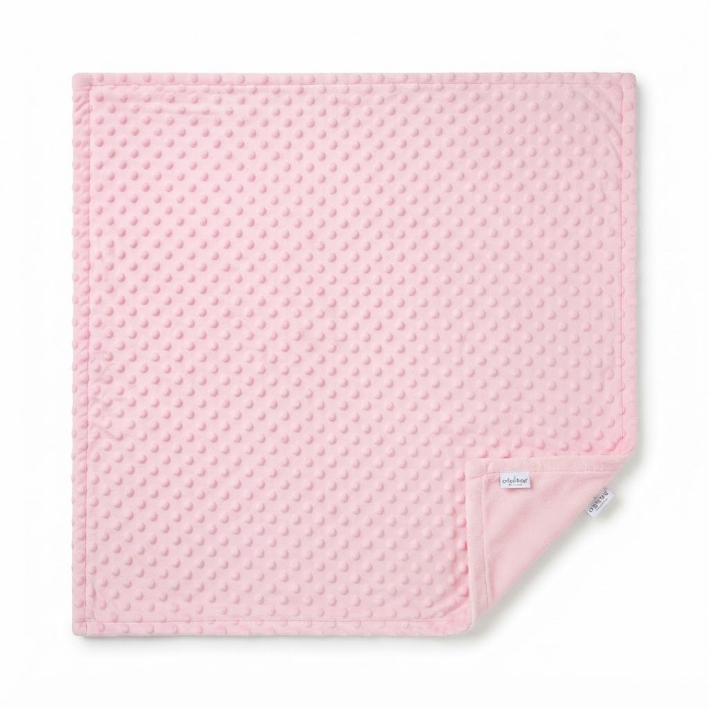 Baby Minky Fleece Blanket and U-Shaped Neck Pillow Set - Pink