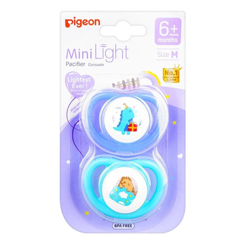 PIGEON MINILIGHT SOFTEST SILICONE BOY PACIFIER 2PCS - M